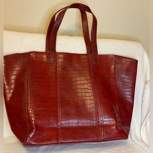 Neiman Marcus Red Leather tote